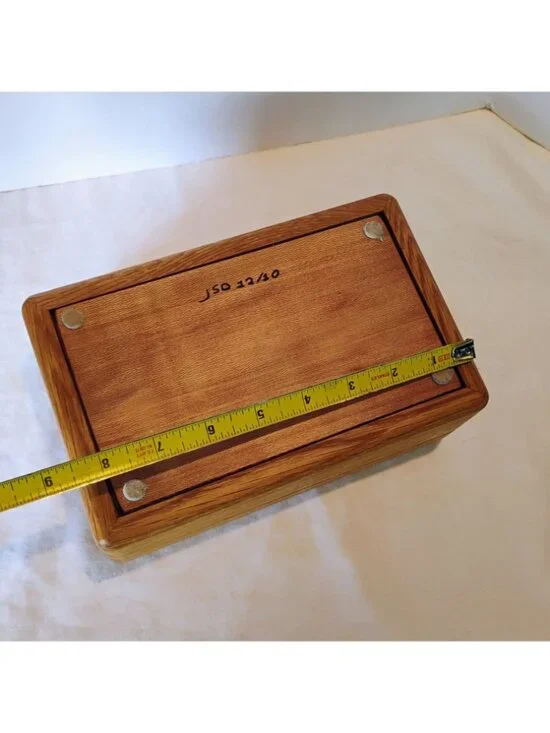 Small Handmade Wooden Dresser Storage Box w/Removable Inserts & Sectioned Trays - Picture 7 of 9